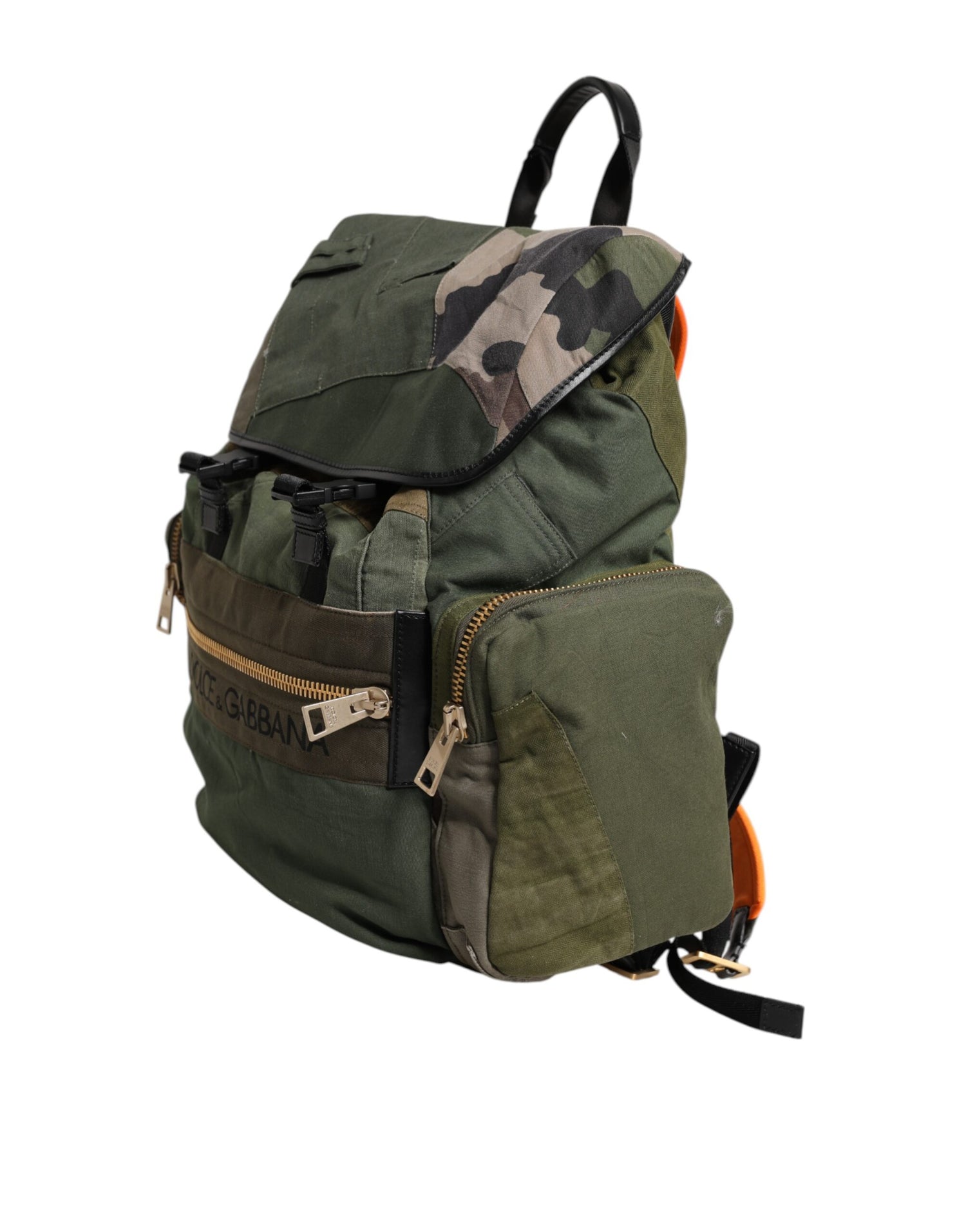 Dolce &amp;amp; Gabbana Militärgrön Patchwork Ryggsäck