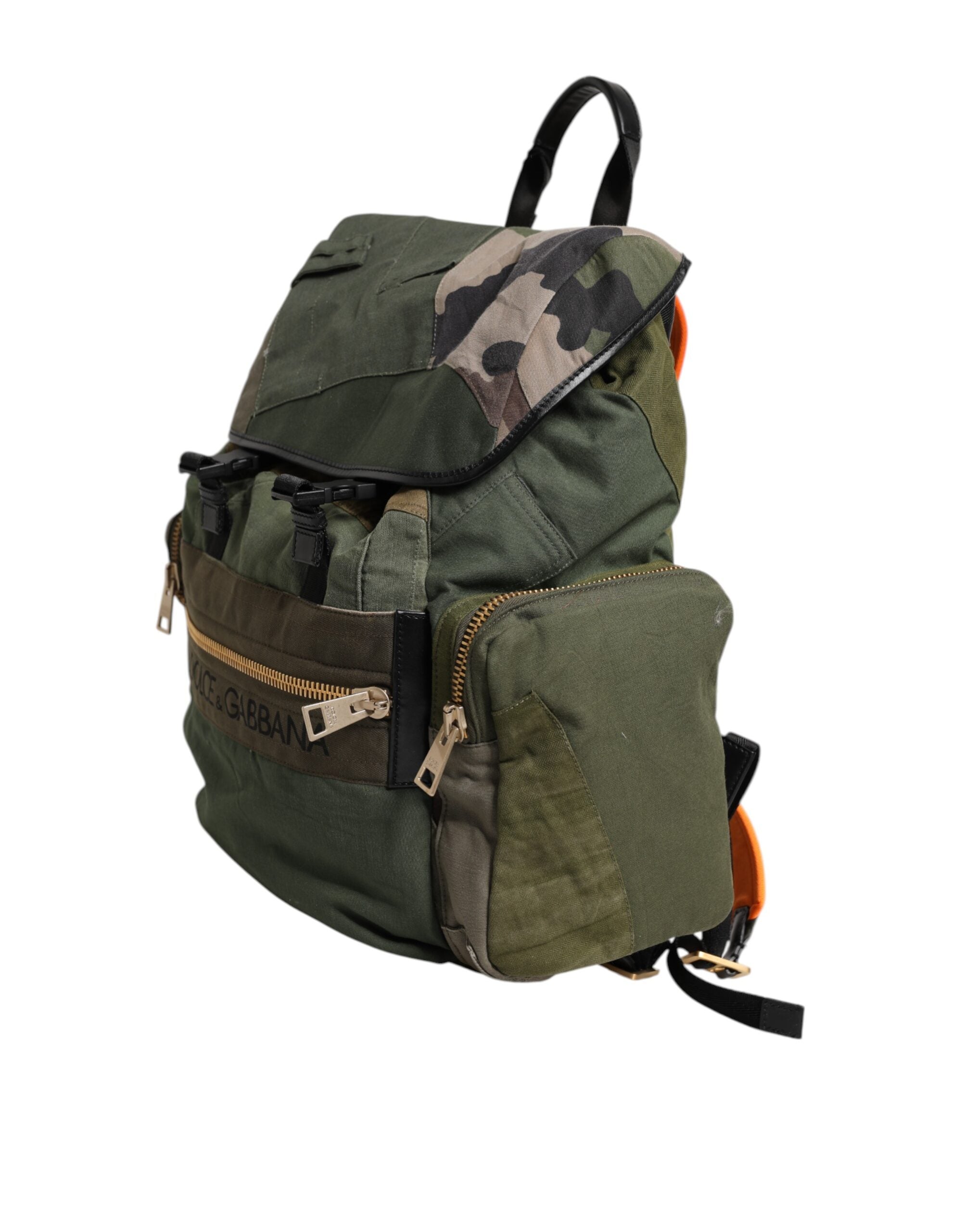 Dolce &amp;amp; Gabbana Militärgrön Patchwork Ryggsäck