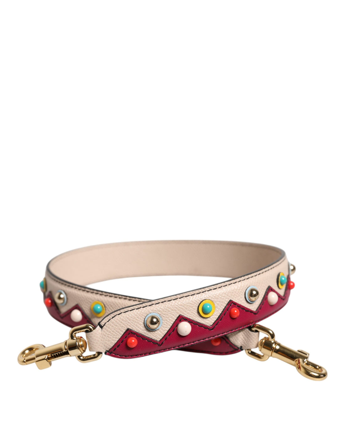 Dolce &amp;amp; Gabbana Beige Röd Läderväska Tillbehör Axelrem