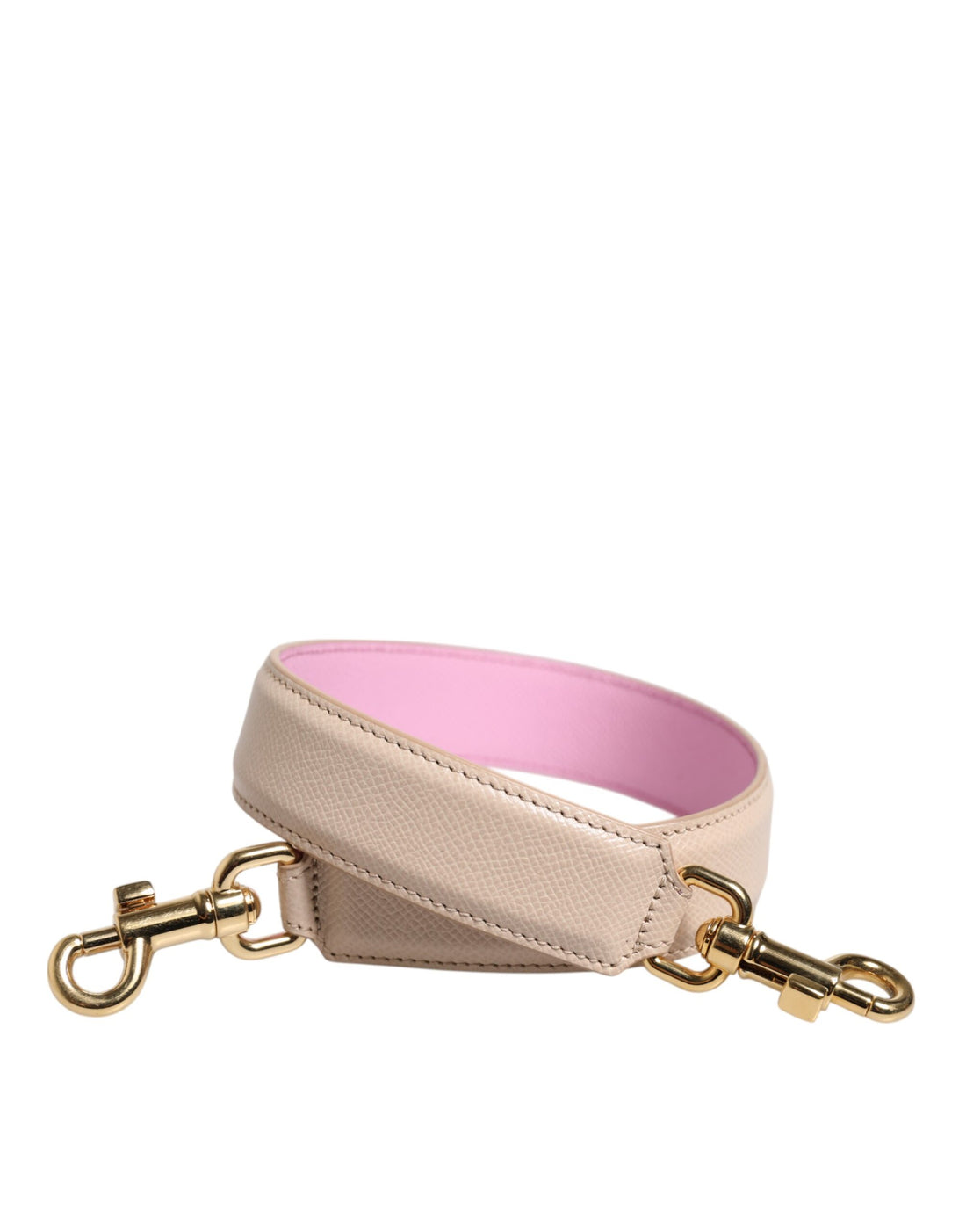 Dolce &amp;amp; Gabbana Beige Rosa Läderväska Tillbehör Axelrem