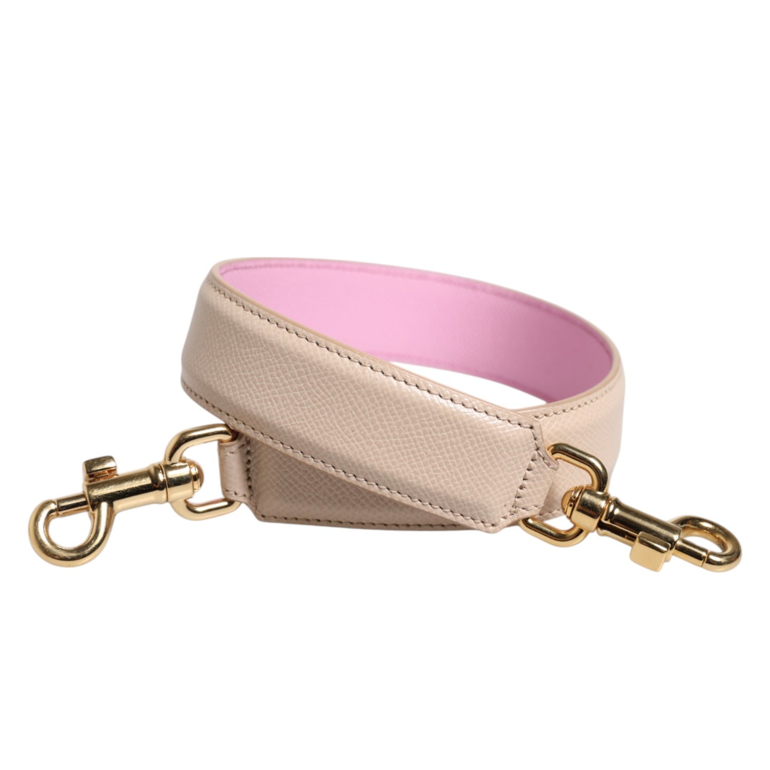 Dolce &amp;amp; Gabbana Beige Rosa Läderväska Tillbehör Axelrem