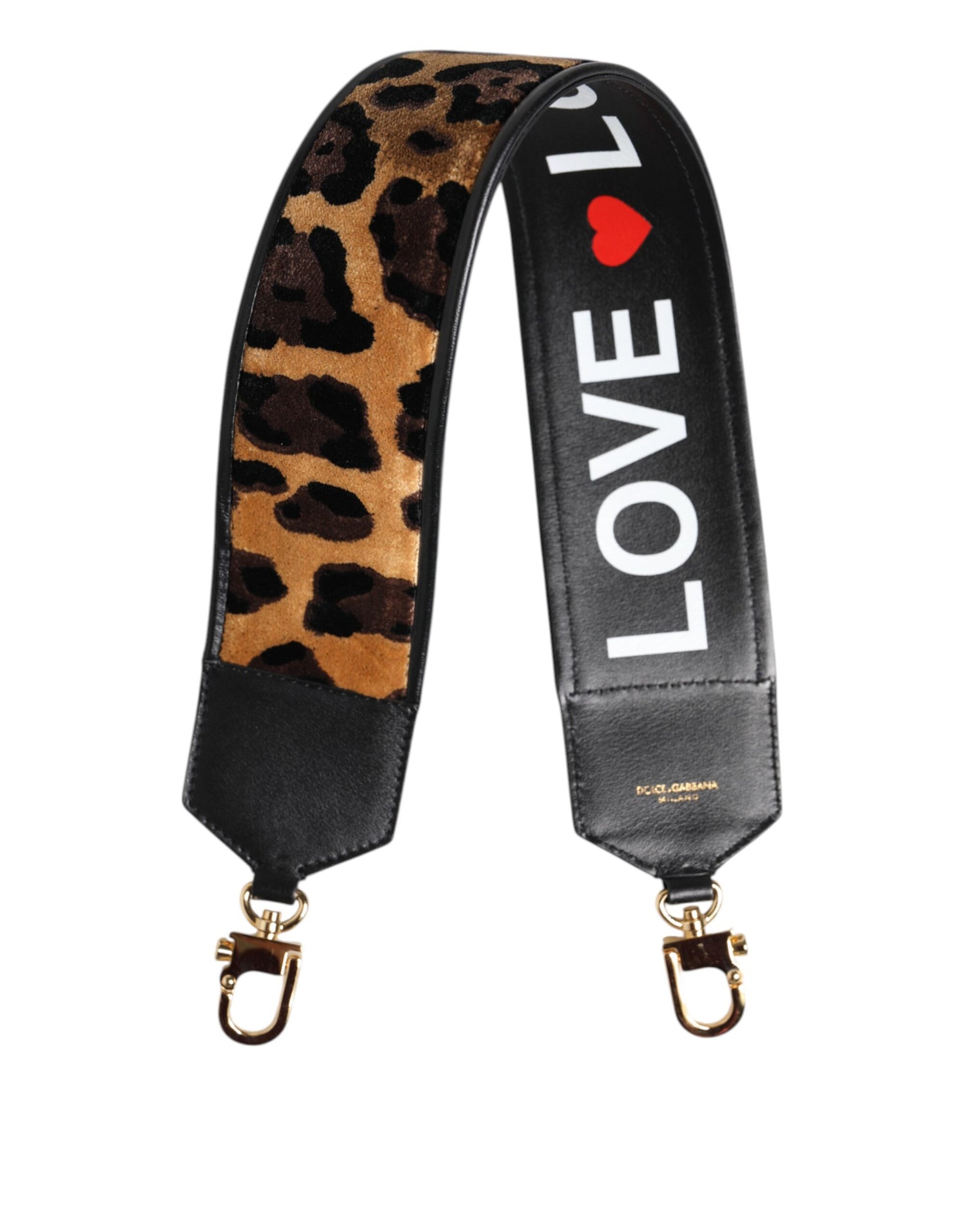 Dolce &amp;amp; Gabbana Svart Leopardmönstrad Vändbar Väska Axelrem