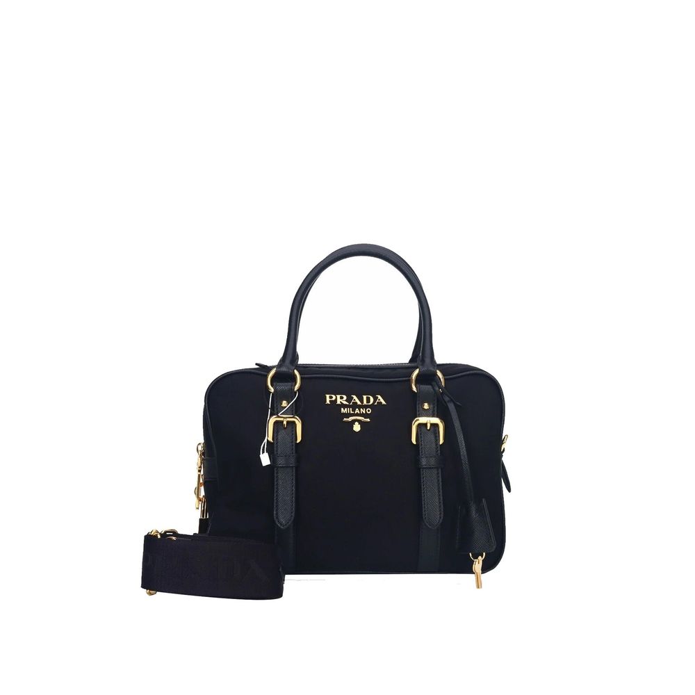 Prada Logotyp Nylon Topp Handväska