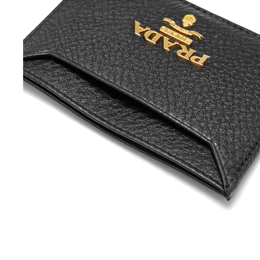 Prada-logotypkortshållare i läder