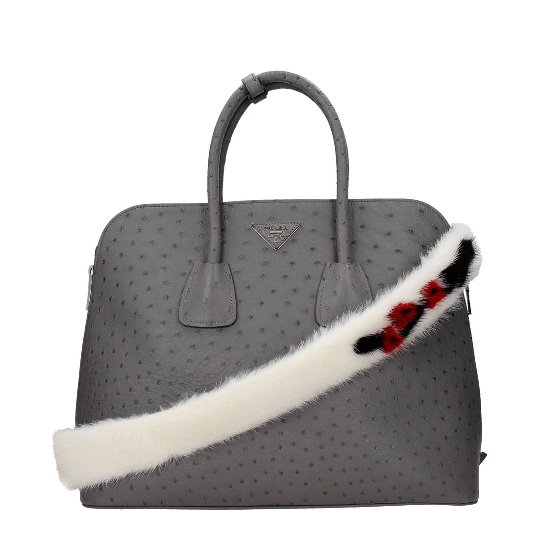 Prada vita läderaxelväskor