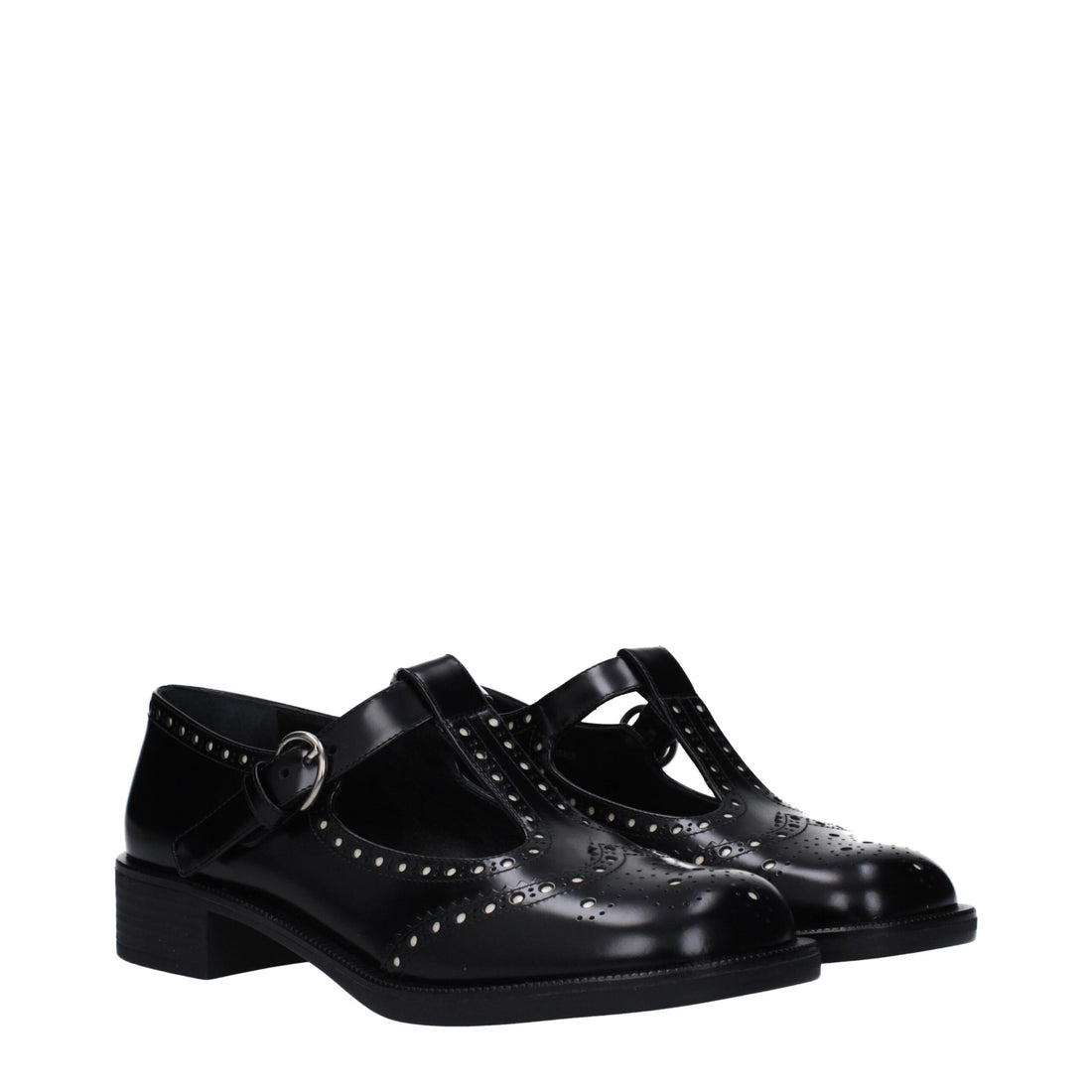 Miu Miu svarta slip-on loafers i läder