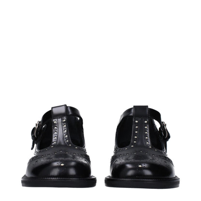 Miu Miu svarta slip-on loafers i läder