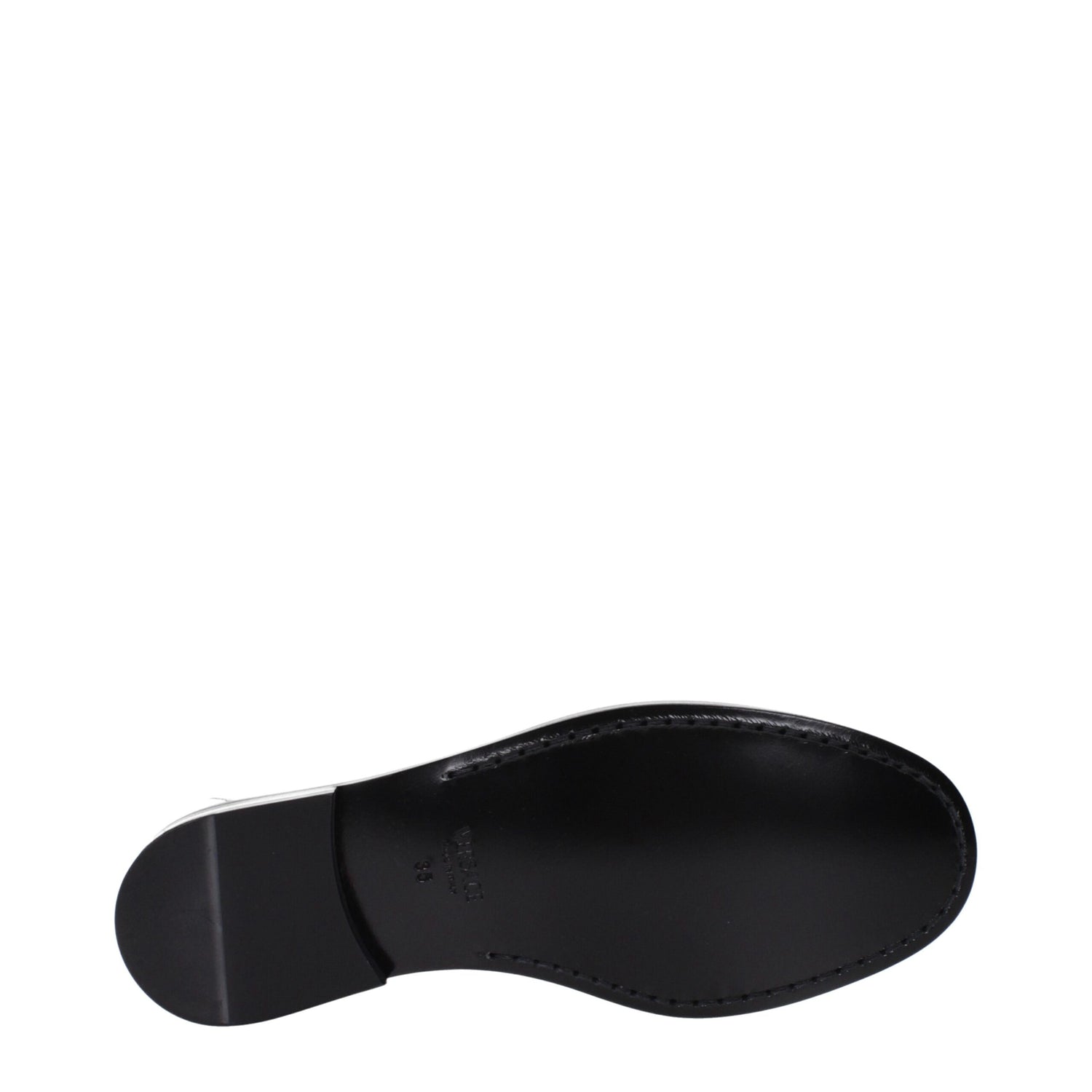 Versace Grå Läder Slip-On Loafers