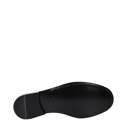 Versace Grå Läder Slip-On Loafers