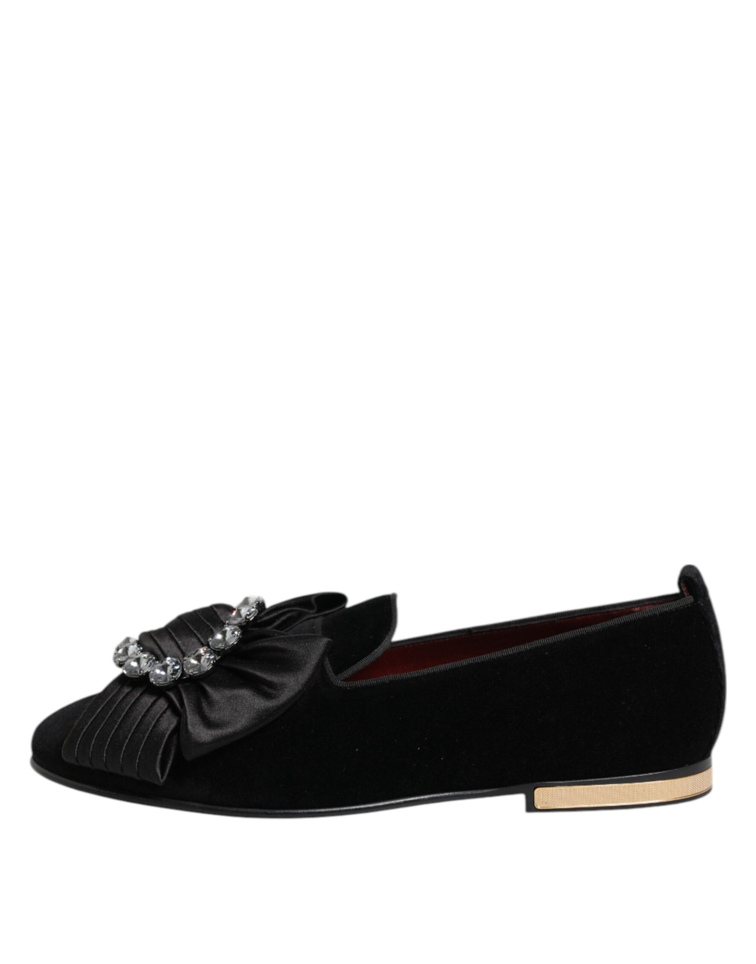 Dolce &amp;amp; Gabbana Svarta VATICANO Slip-On Skor Med Kristallband