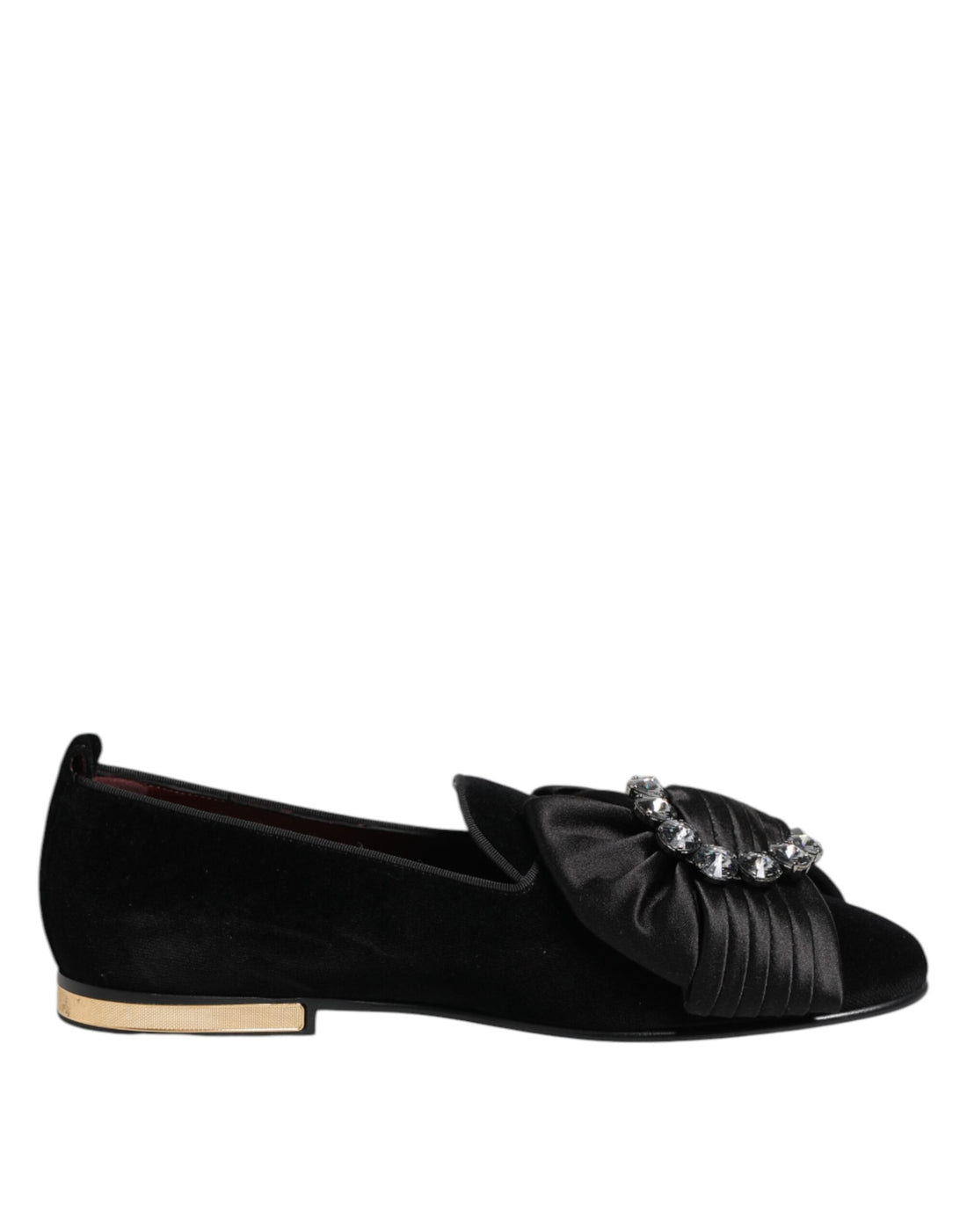 Dolce &amp;amp; Gabbana Svarta VATICANO Slip-On Skor Med Kristallband