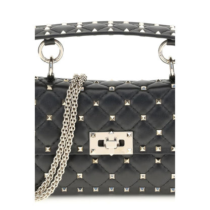 Valentino Garavani liten Rockstud-väska i läder med spikes