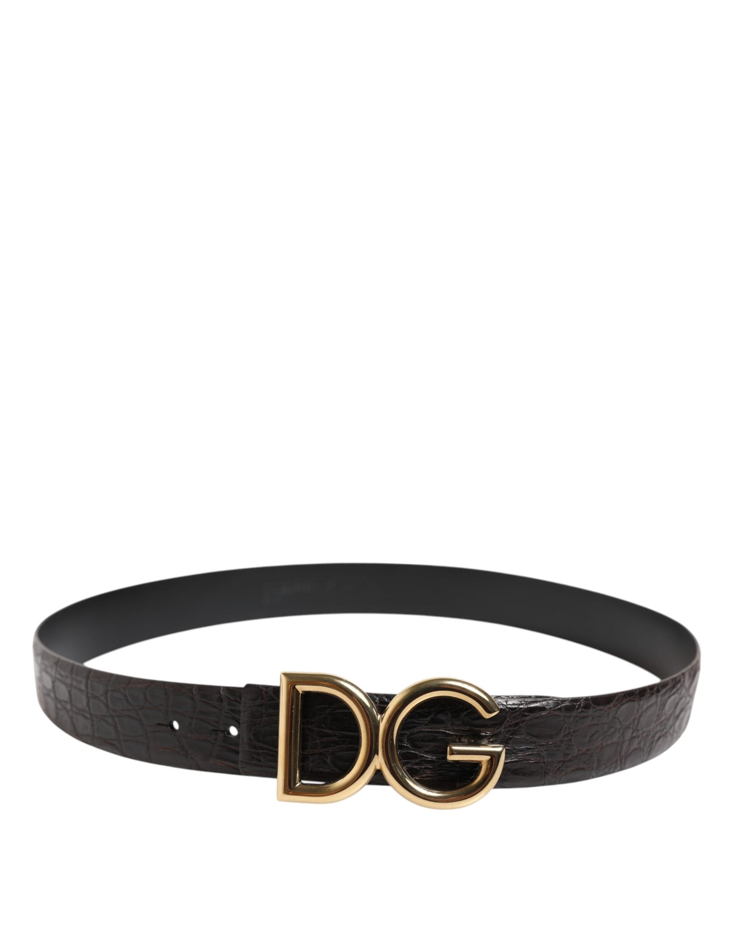 Dolce &amp;amp; Gabbana Svart Exotiskt Läderbälte med DG-Logotypspänne
