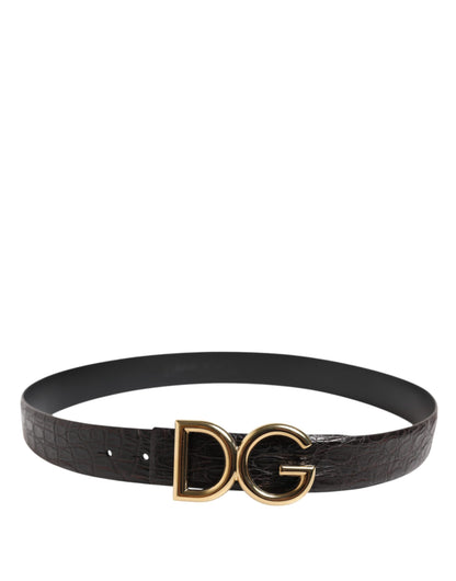 Dolce &amp;amp; Gabbana Svart Exotiskt Läderbälte med DG-Logotypspänne