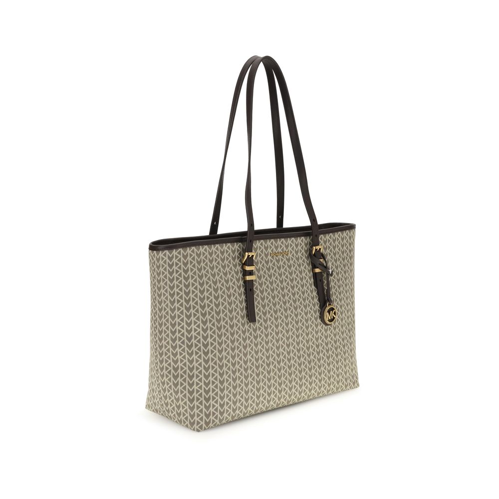Michael Kors Quinn stor jacquardväska med logotyp