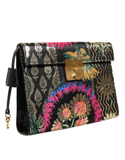 Dolce &amp;amp; Gabbana flerfärgad jacquard blommig dokumentportfölj