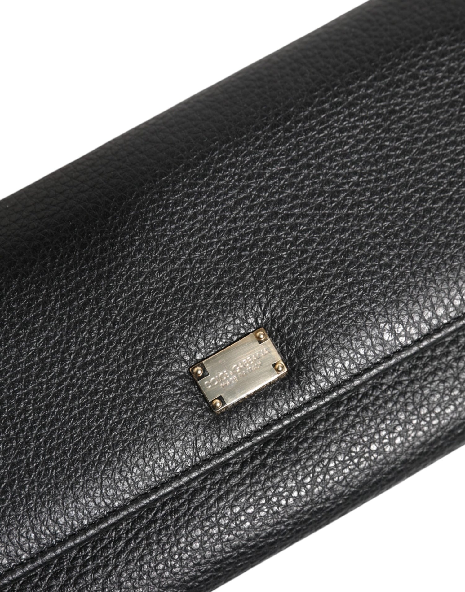 Dolce &amp;amp; Gabbana svart läderplånbok med trefaldig logotyp och korthållare