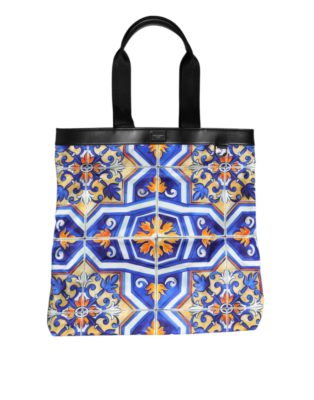 Dolce &amp;amp; Gabbana Multicolor Maiolica Print Tote Axelremsväska
