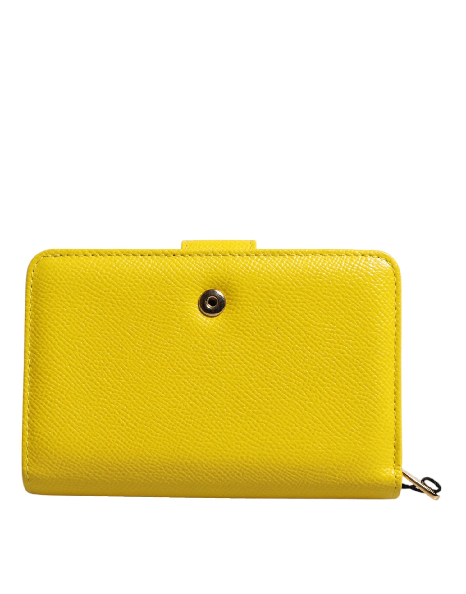 Dolce &amp;amp; Gabbana Gul Läder Bifold Continental Clutch Plånbok