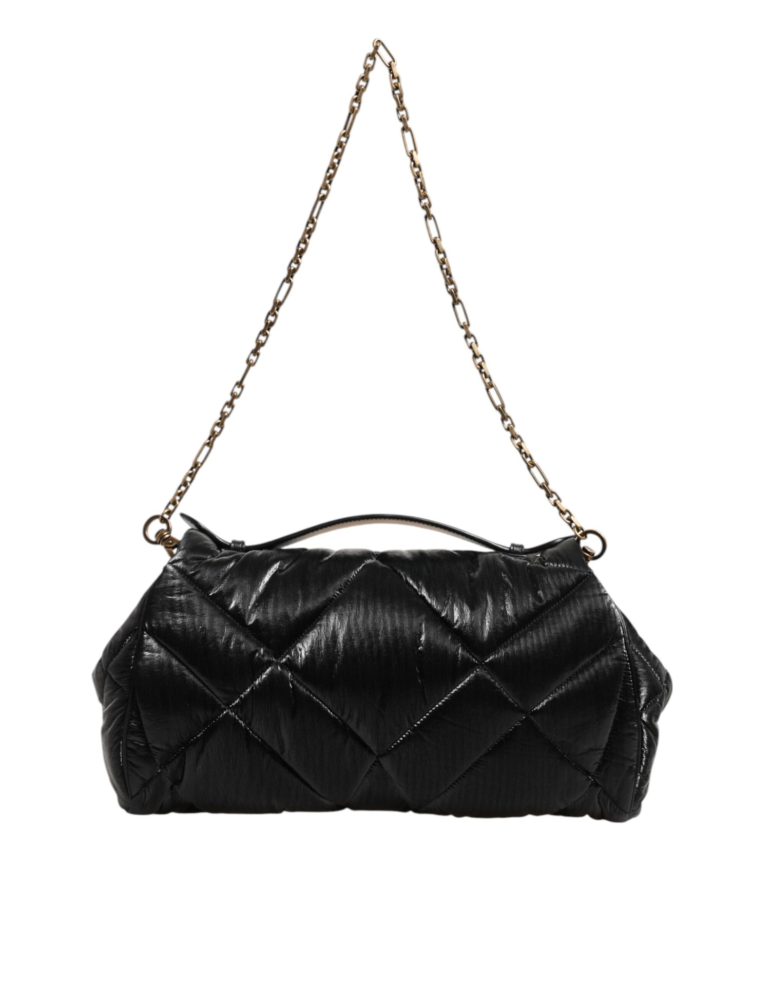 Dolce &amp;amp; Gabbana svart quiltad nylon Devotion-väska med kedjerem