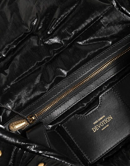 Dolce &amp;amp; Gabbana svart quiltad nylon Devotion-väska med kedjerem
