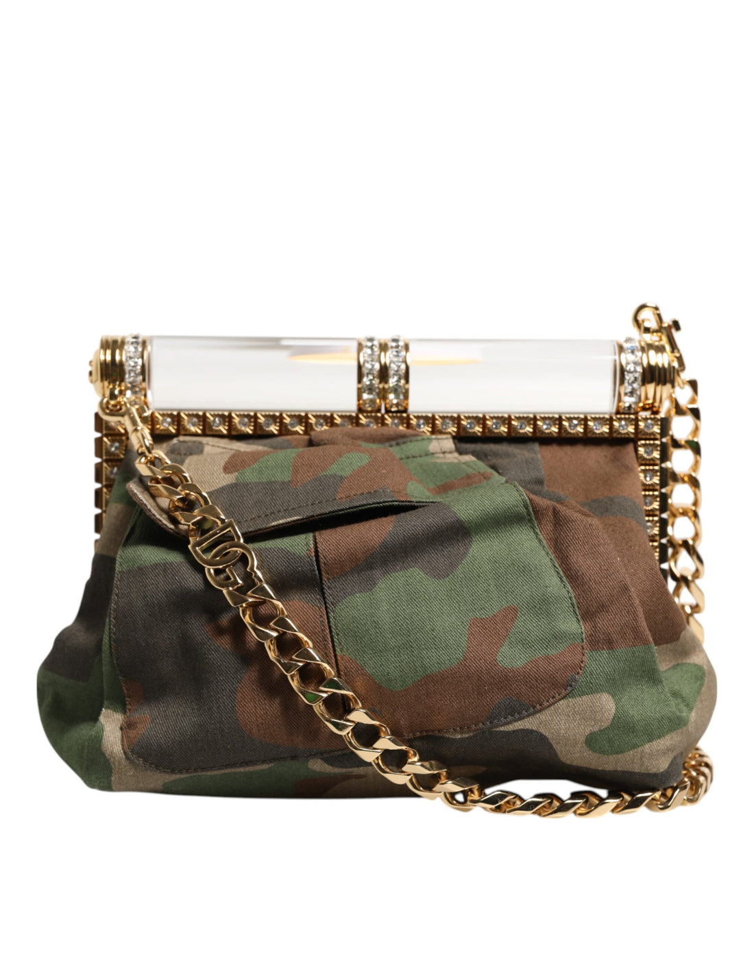 Dolce &amp;amp; Gabbana Multicolor Sicily Medium Kamouflage Axelremsväska