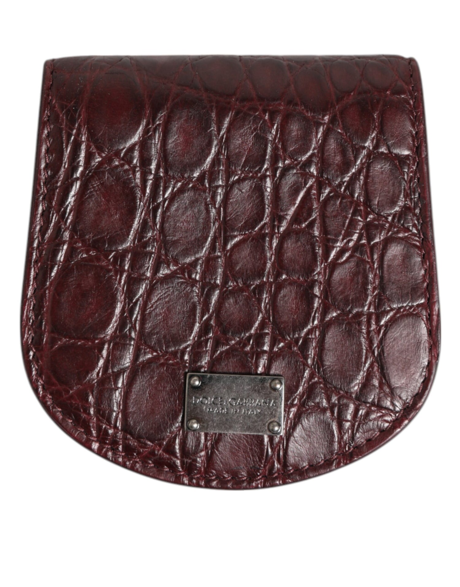 Dolce &amp;amp; Gabbana – Burgundy – Kondomfodral med mynt och exotisk hud – Plånbok