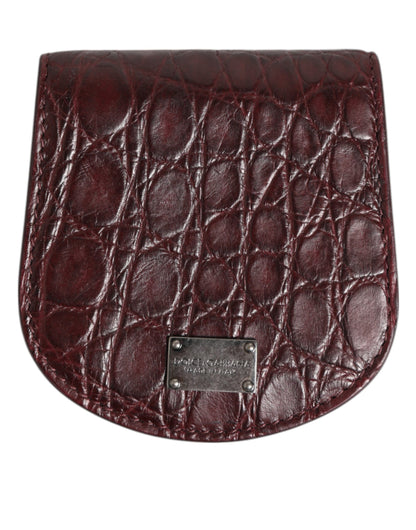 Dolce &amp;amp; Gabbana – Burgundy – Kondomfodral med mynt och exotisk hud – Plånbok