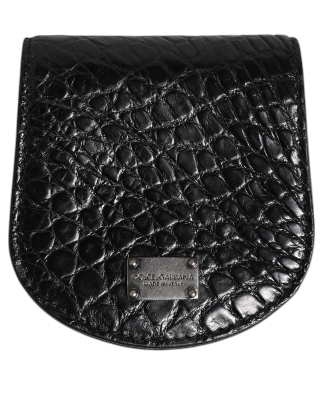 Dolce &amp;amp; Gabbana Svart Kondomfodral med Mynt och Exotisk Hud, Plånbok