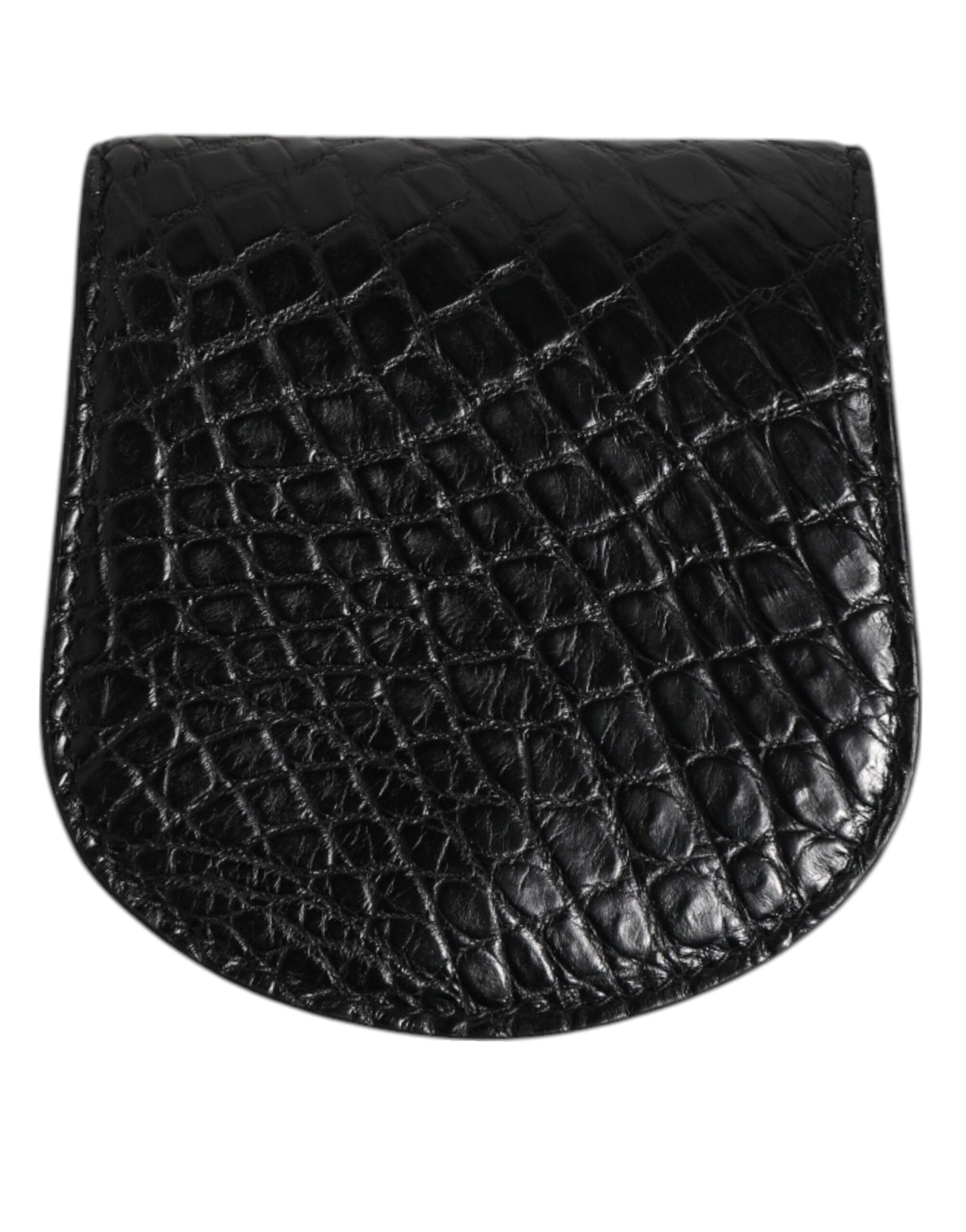 Dolce &amp;amp; Gabbana Svart Kondomfodral med Mynt och Exotisk Hud, Plånbok