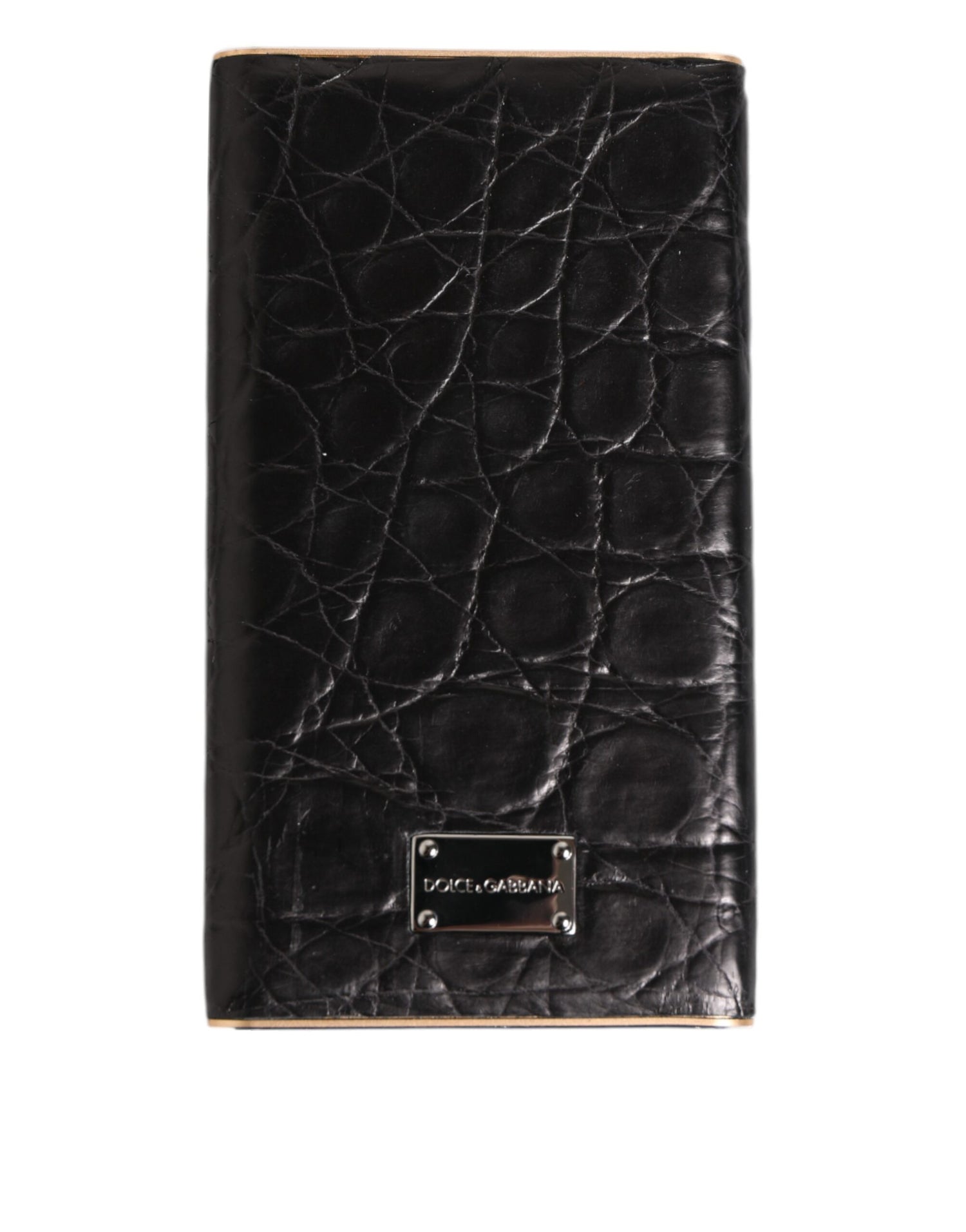 Dolce &amp;amp; Gabbana Svart Läder Exotisk Hud 3000mAh Powerbank Laddare USB