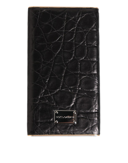 Dolce &amp;amp; Gabbana Svart Läder Exotisk Hud 3000mAh Powerbank Laddare USB