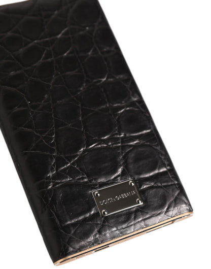 Dolce &amp;amp; Gabbana Svart Läder Exotisk Hud 3000mAh Powerbank Laddare USB