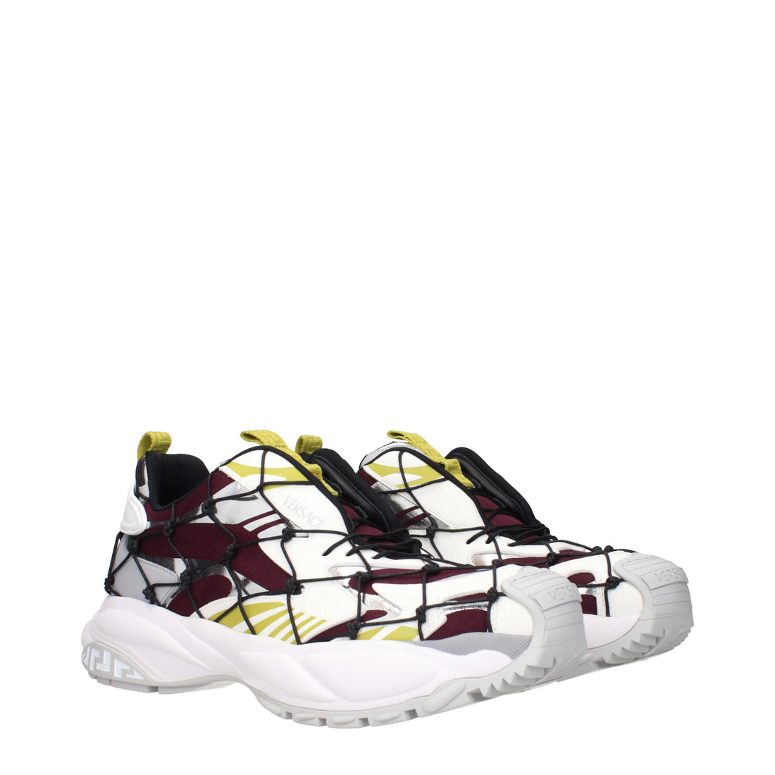 Versace Röda Tyg Athletic Sneakers
