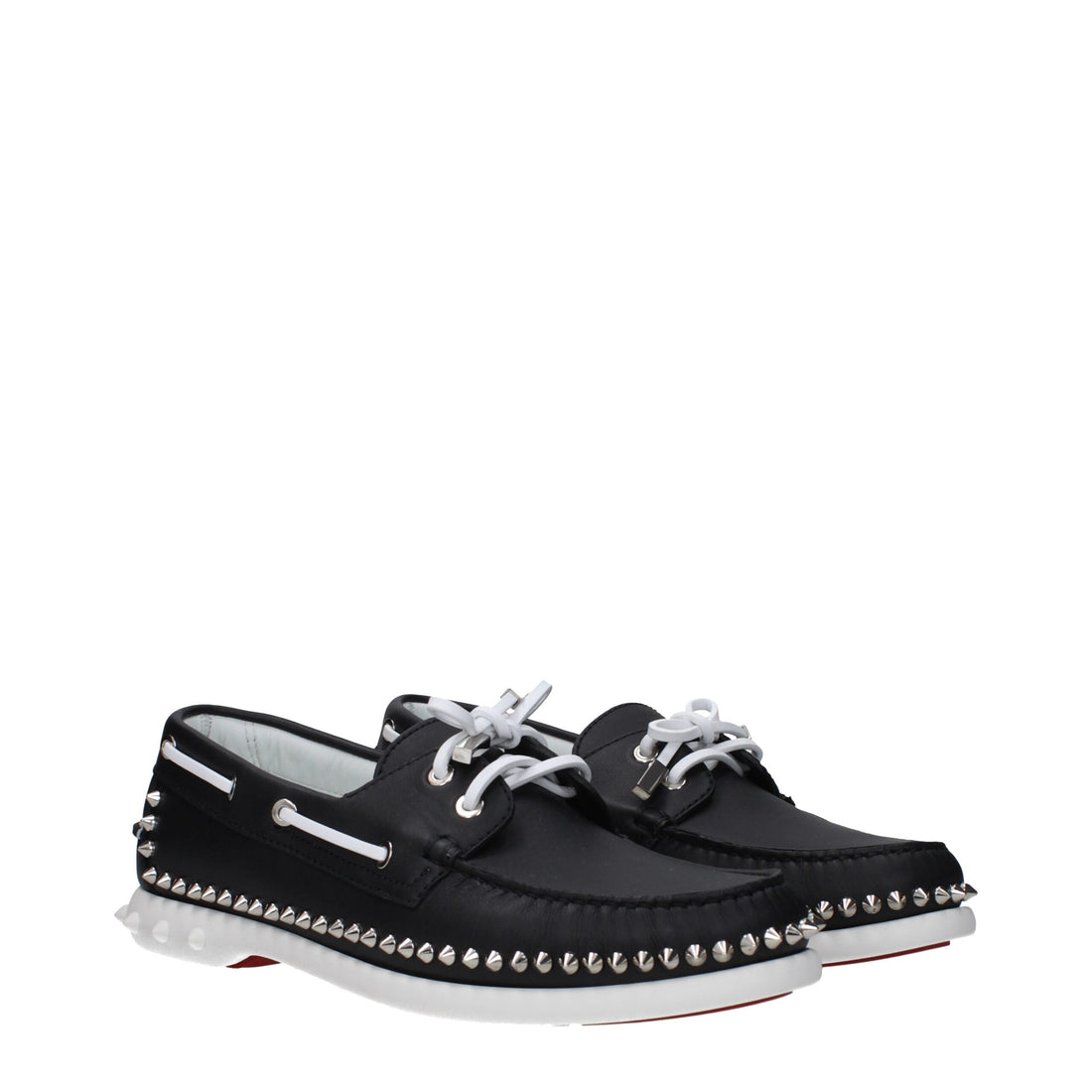 Christian Louboutin svarta slip-on loafers i läder