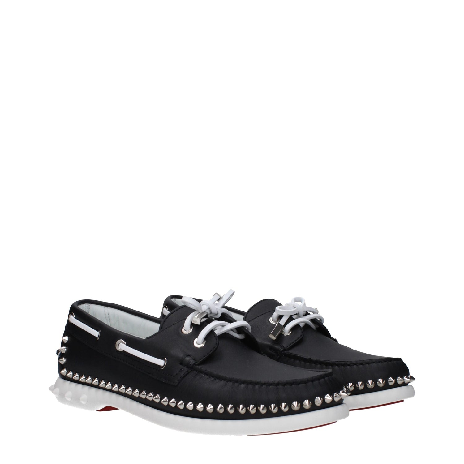 Christian Louboutin svarta slip-on loafers i läder