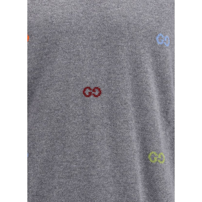 Gucci flerfärgad kashmirtröja med logotyp