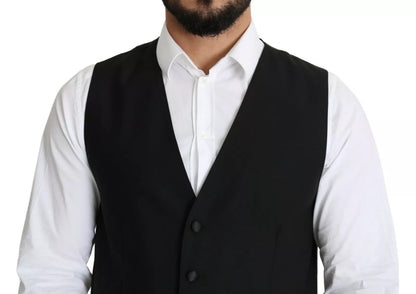 Dolce &amp;amp; Gabbana svart ullväst för män