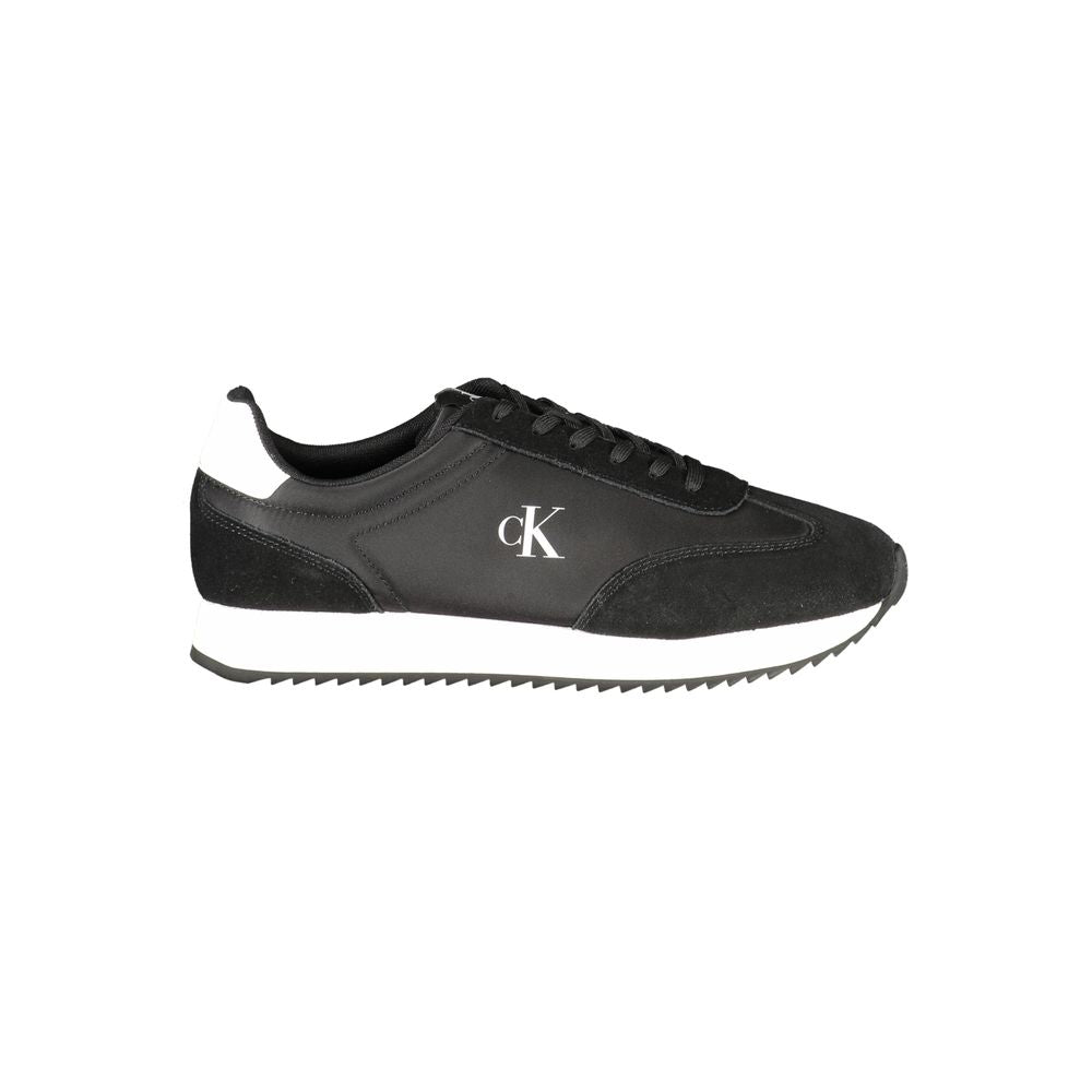 Calvin Klein svarta lädersneakers för män