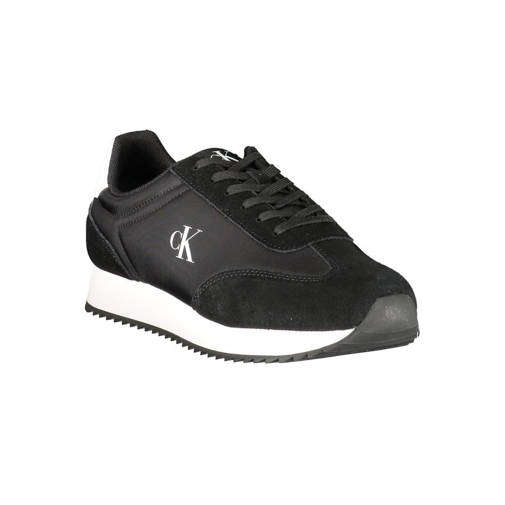 Calvin Klein svarta lädersneakers för män