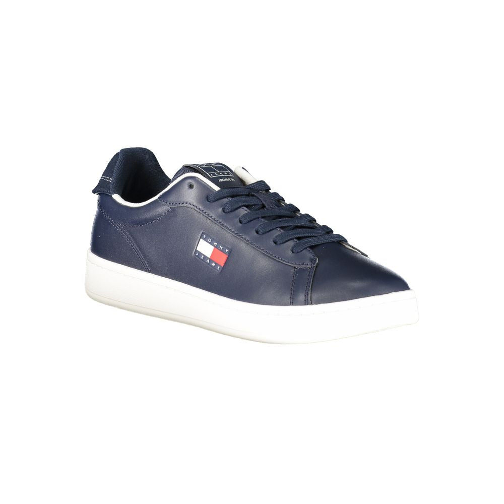 Tommy Hilfiger Blå Läder Herr Sneaker