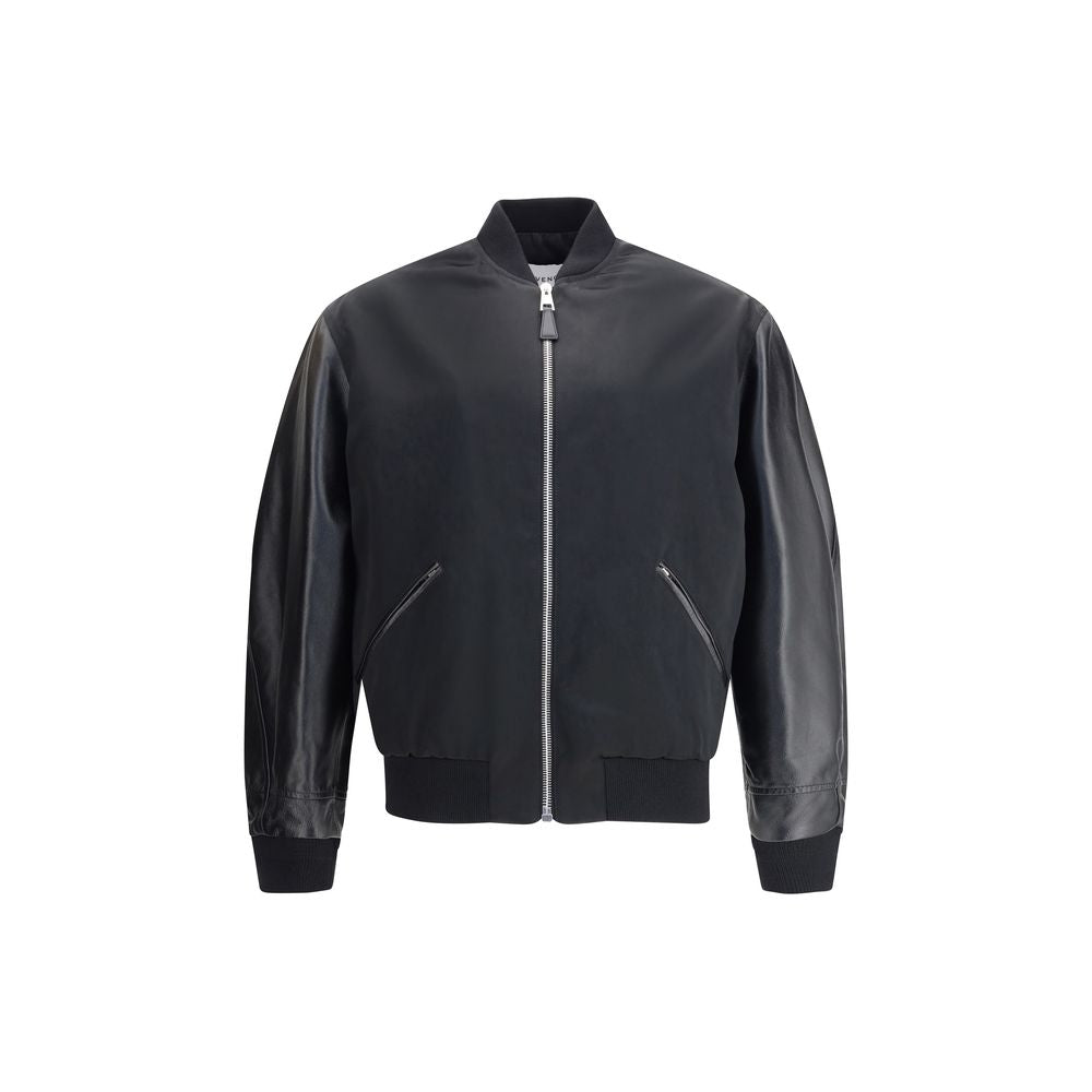 Givenchy bomberjacka i läder och satin