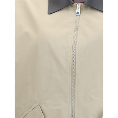 Givenchy Harrington-jacka i bomull med läderdetaljer