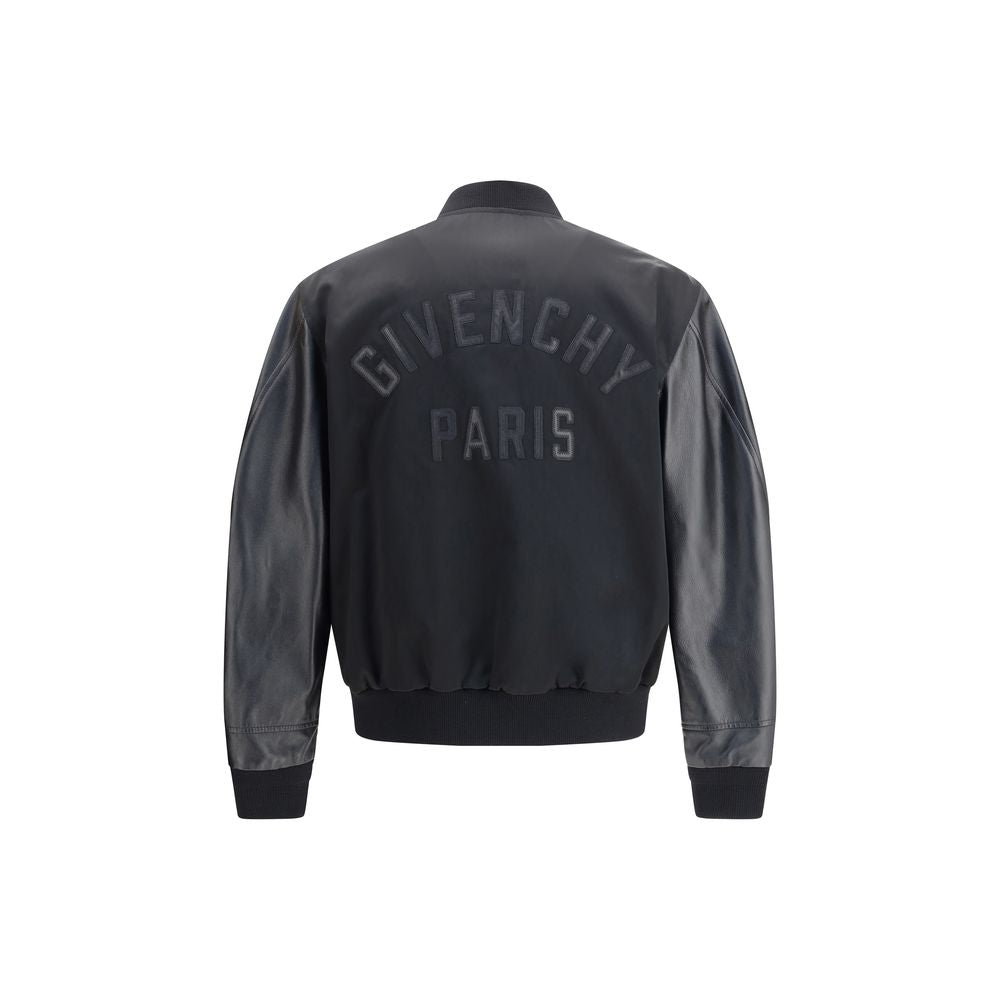 Givenchy bomberjacka i läder och satin