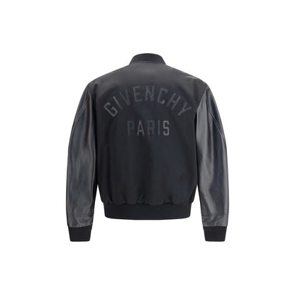 Givenchy bomberjacka i läder och satin
