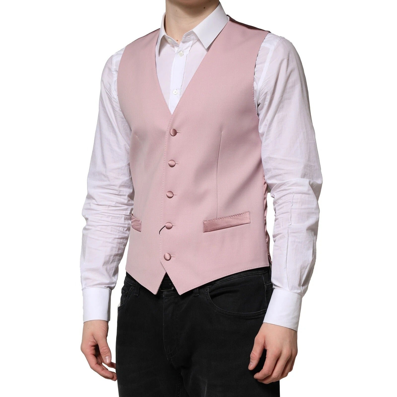 Dolce &amp;amp; Gabbana Rosa Ullklänning Formell Herrväst