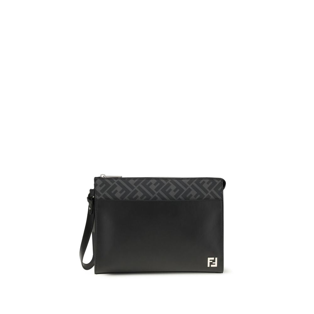 Fendi Läder FF Canvas Plånbok