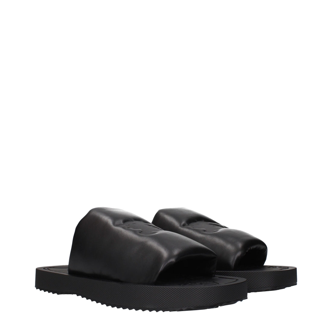 Burberry svarta lädertofflor och sandaler