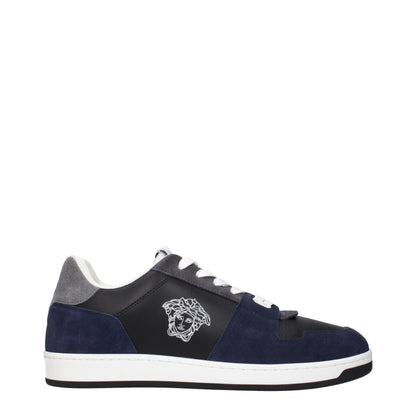 Versace Blå Lädersneakers
