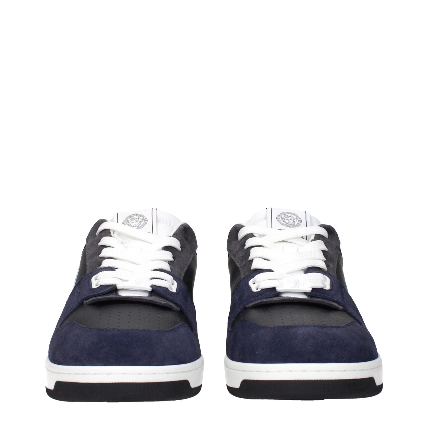 Versace Blå Lädersneakers